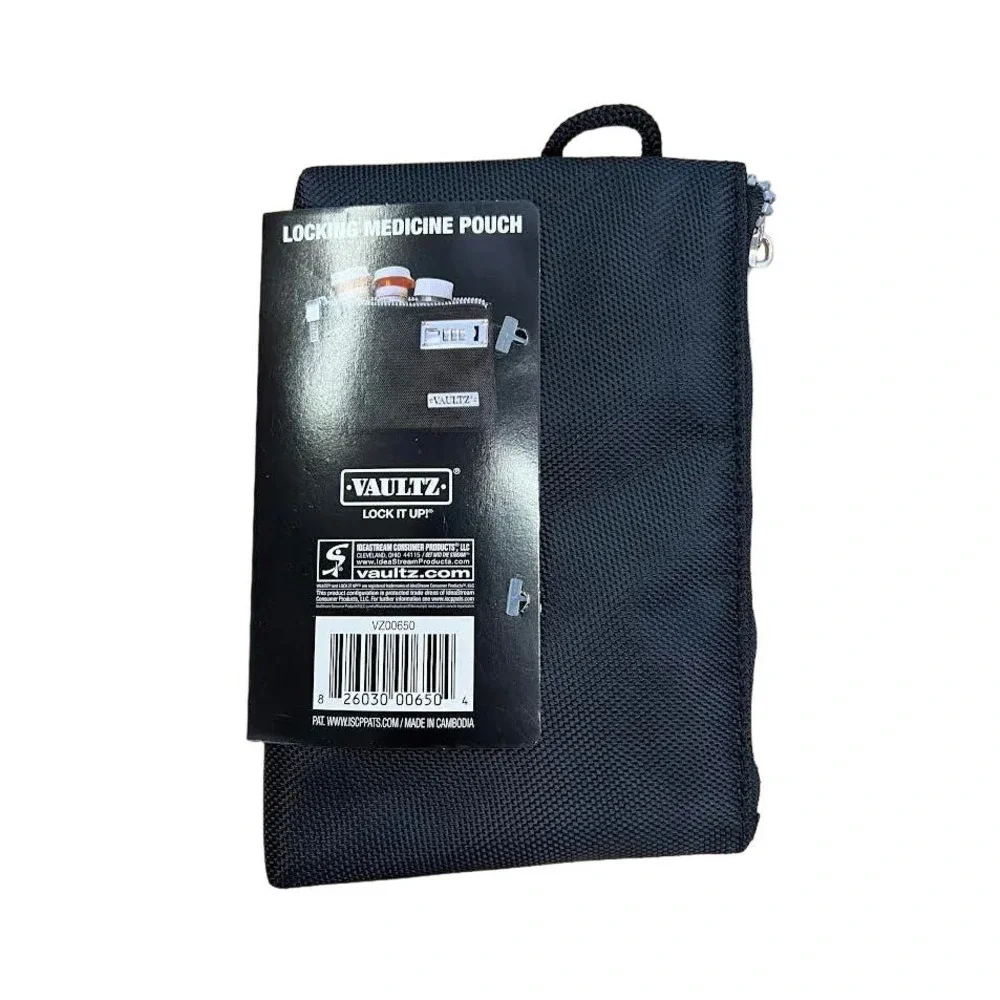 NWT! Vaultz Money‎ Bag with Lock - 7 x 5 x 0.5in Black